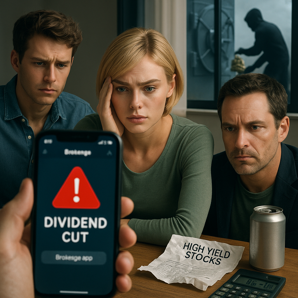 Relaxed trader using espresso machine while reviewing dividend portfolio